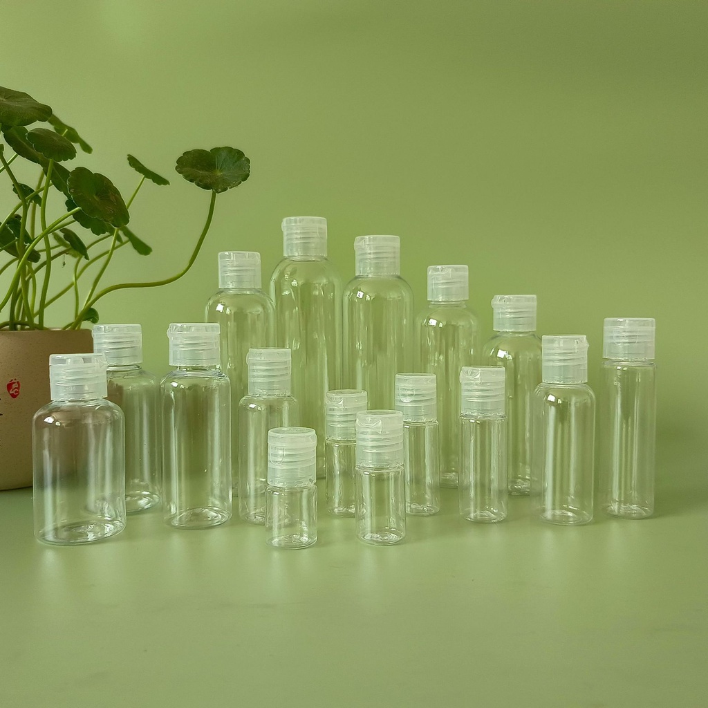 Rs Botol 10 20 30 50 60 80 100 120ml PET transparent plastic flip ...