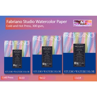 Fabriano Studio Watercolor Pad - 9'' x 12'', 200 gsm, Hot Press, 75 Sheets