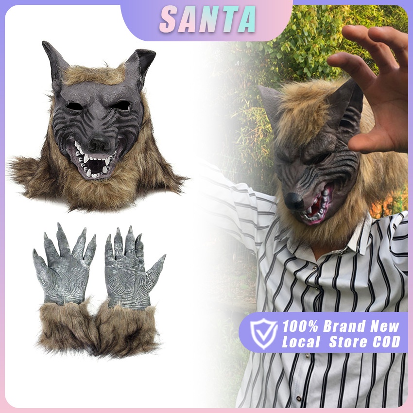 Jeyiour 6 Pack Halloween Werewolf Costume Set Adult Top Sleeveless Werewolf Hood Wolf Gloves Tail Leg Sleeve Fangs For Party Medium For Sale | Phoenix, AZ | Nellis Auction