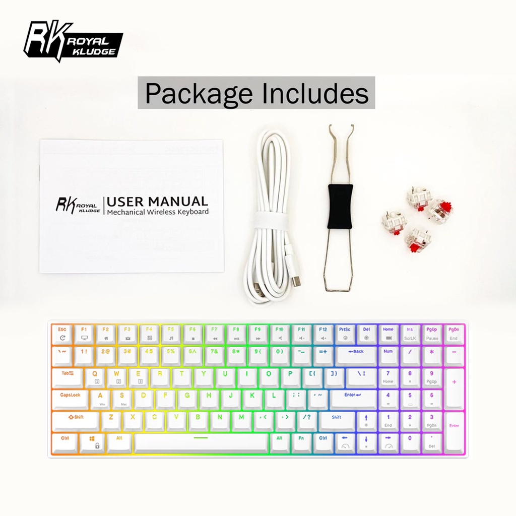 【hot sale】 Royal Kludge RK100 96% Wireless Keyboard 100Keys Hot ...