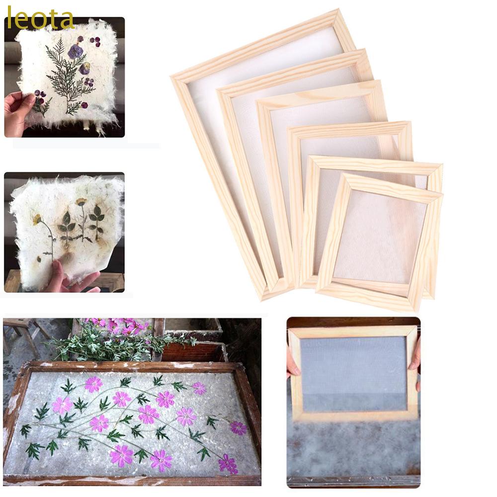 LEOTA DIY Screen Frame Ancient Wooden paper holder Paper Making Screen ...