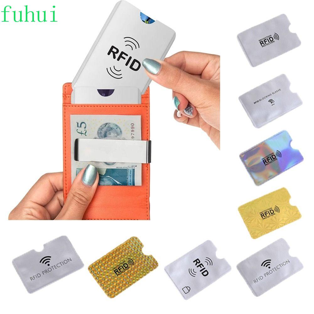 FUHUI 10pcs Anti RFID Card Holder, NFC Blocking Aluminium Foil NFC