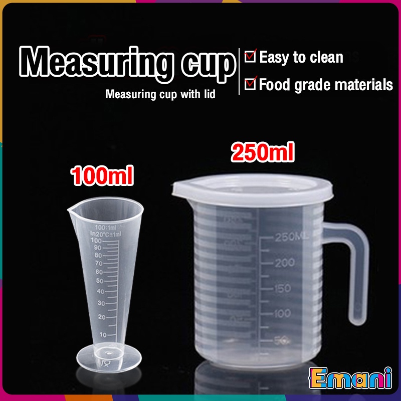 Em Clear Plastic Measuring Cup Pitcher Liquid Measure Jug Cup Container ...