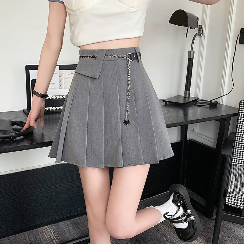 Grey pleated hotsell skirt in store