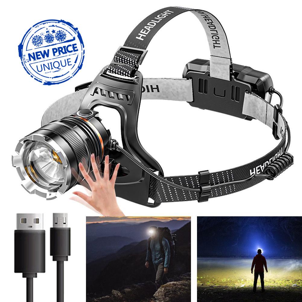 LED Rechargeable Headlamp Waterproof Lightweight Mini Headlight Caving