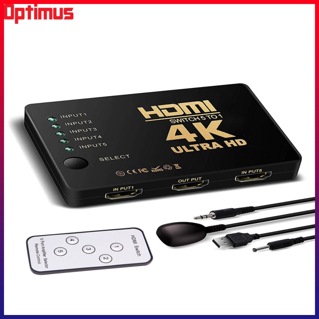 Optimus Depot S Type Remote Control 4K x 2K HDMI Switch 5x1 | Shopee ...