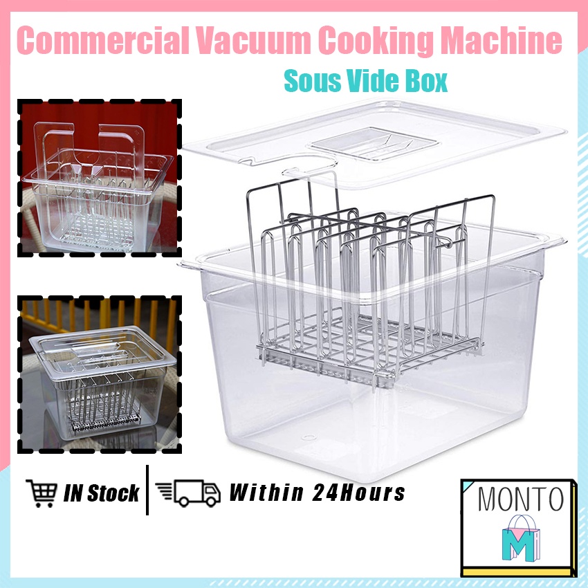 Conteneur De Cuisson Sous Vide Basse Température – 12L, Transparent, Avec Couvercle Et Grille