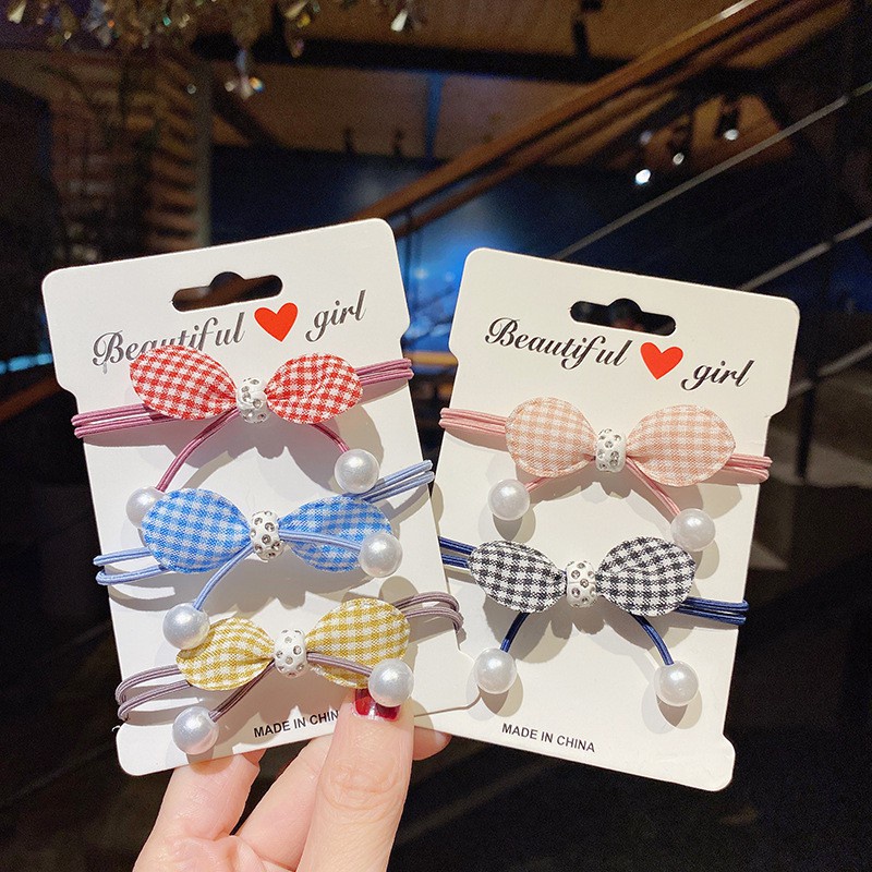 Cute Pearl Ribbon Hair Tie with Korean Motif Imported | Shopee Philippines