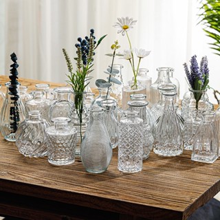 Flandre Clear Glass Vase Living Room Flower Arrangement French Relief ...