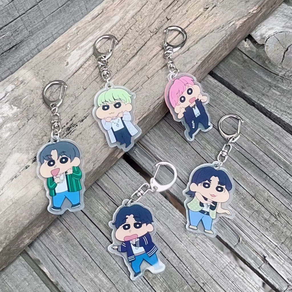 Kpop Idol TXT Collab Crayon Shinchan Key Ring Yeonjun SOOBIN Acrylic ...