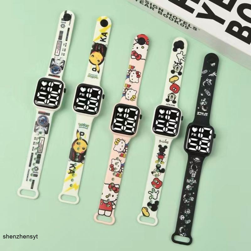 Fashion Children's Electronic Watch New kids Cartoon Printing Button ...