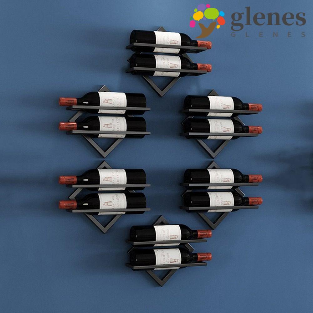 GLENES Upside Down Wine Rack, 2 Bottle Metal Iron Wine Bottle Holder