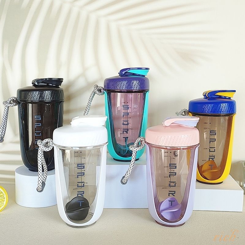 600ml Blender Shaker Bottle With Plastics Whisk Ball Mixer Shaking Cup