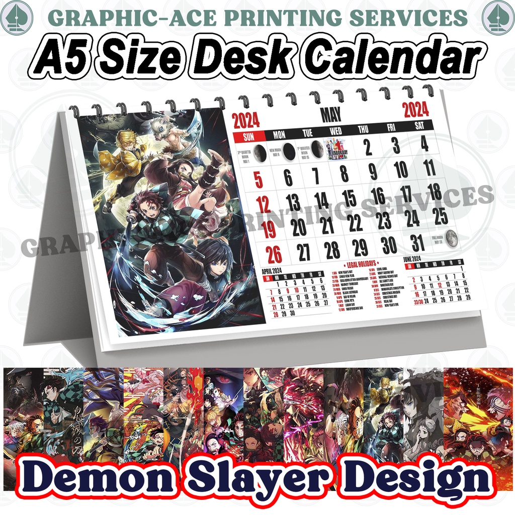 Demon Slayer 2024 Desk Table Calendar 2024 Glossy Shopee Philippines   Sg 11134201 7rbm9 Llip8lyxzcmk2b