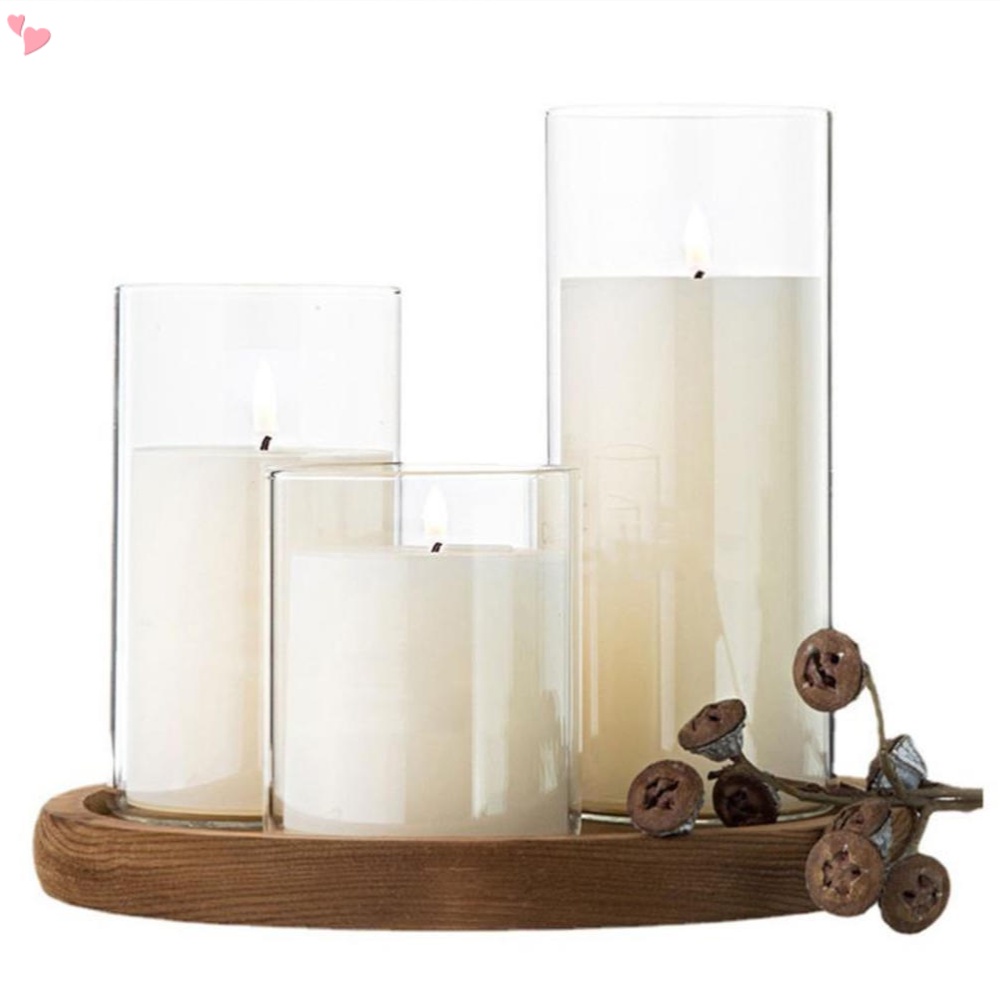 Glass Hurricane Candle Holder Cylinder Votive Candle Holders for