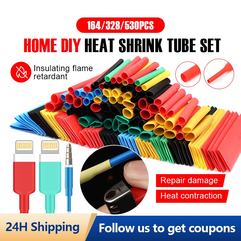 530/328/164PCS Heat Shrink Tubing 21 Electric Insulation Heat Shrink