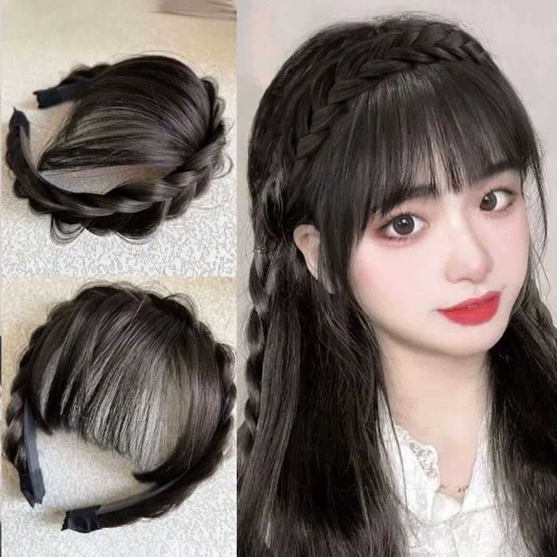 Air Bangs Extension Clip Synthetic Wig Bangs Hairband Fake Hair Neat ...