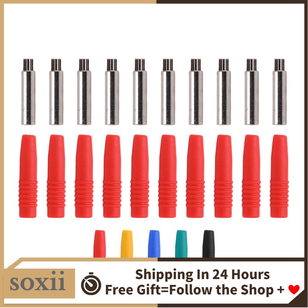 Soxii 10x Insulated 2mm Banana Plug Coupler W/Protection Shrouded For ...