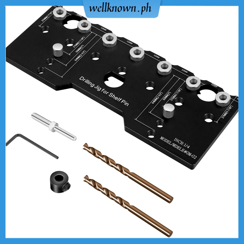 Shelf Pin Jig 1/4 Inch Aluminum Alloy Shelf Pin Drilling Guide Precise