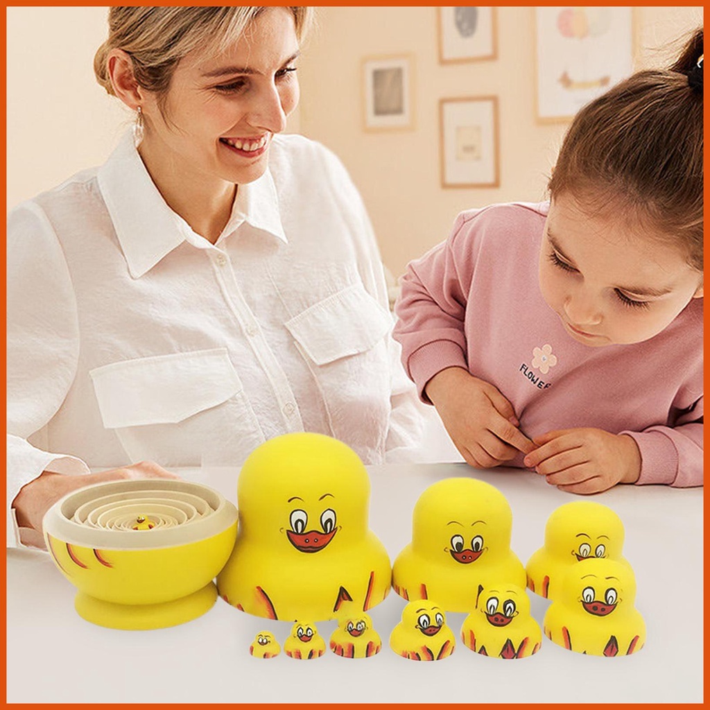 Duck Nesting Dolls Prank 10pcs Stacking Nesting Dolls Animal Pattern