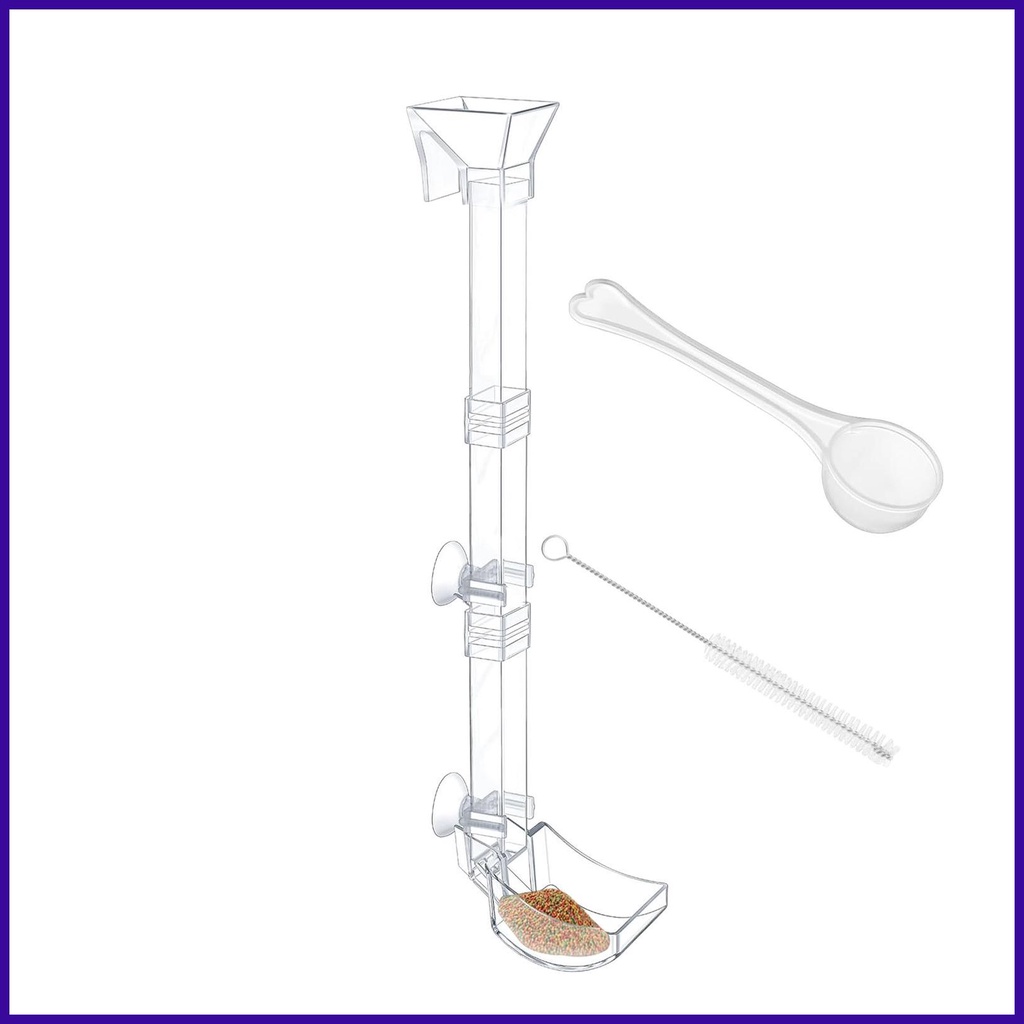 thumbnail image 2 of Tropical Fish Food Aquarium Feeding Dish Set - Clear Shrimp Food Dish With Tube & Cleaning Brush Shrimp Food Feeder 2 of 13