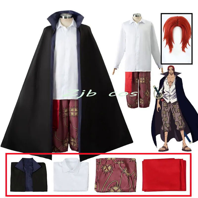 Film Red Shanks Cosplay Anime Costume Cloak Adults Men One Piece Trench ...