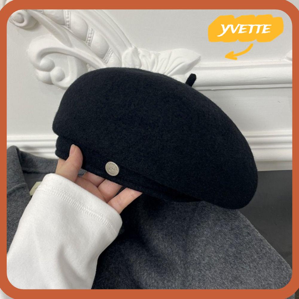 YVE Wool Berets, Warm French Wool Felt Hat, Elegant Winter Artist ...