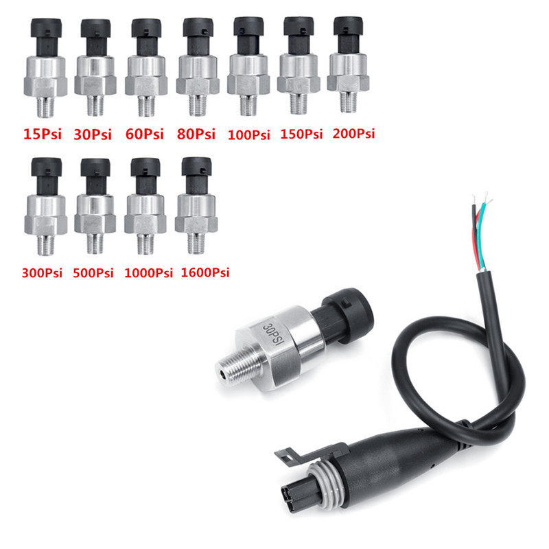 5V 1/8NPT Oil Fuel Gas Air Pressure Transducer Transmitter Sensor 5/15 ...