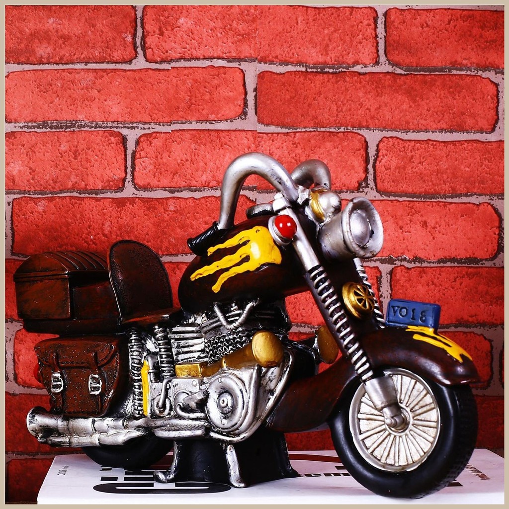 Motorcycle Figurine Decor Retro Motorcycle Sculpture Desk Decor ...