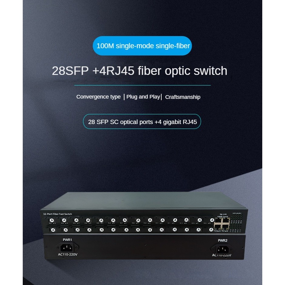 Gigabit 28SFP+4RJ45 Fiber Optic Switch 24SFP+4RJ45 Fiber Optic ...