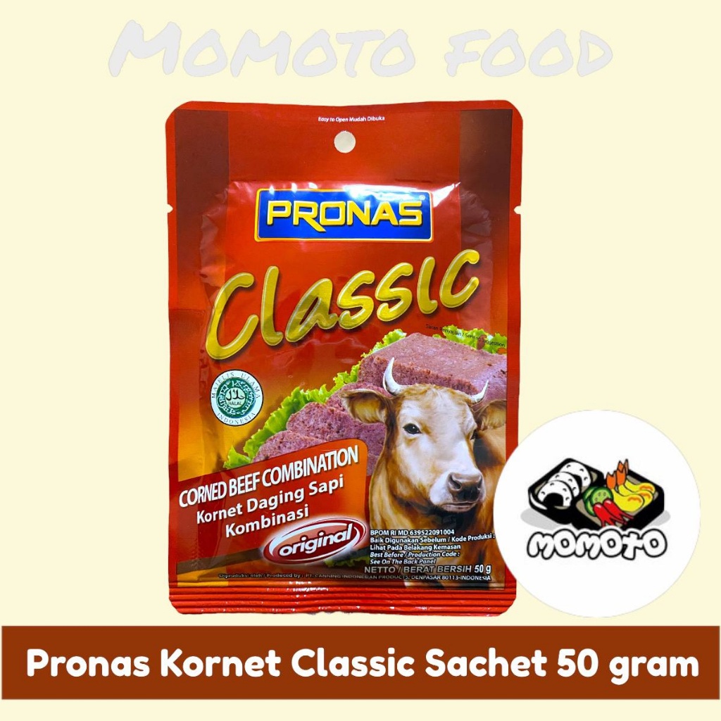 Pronas Beef Kornet Classic Sachet 50 gram Beef Corned Instant Practical ...