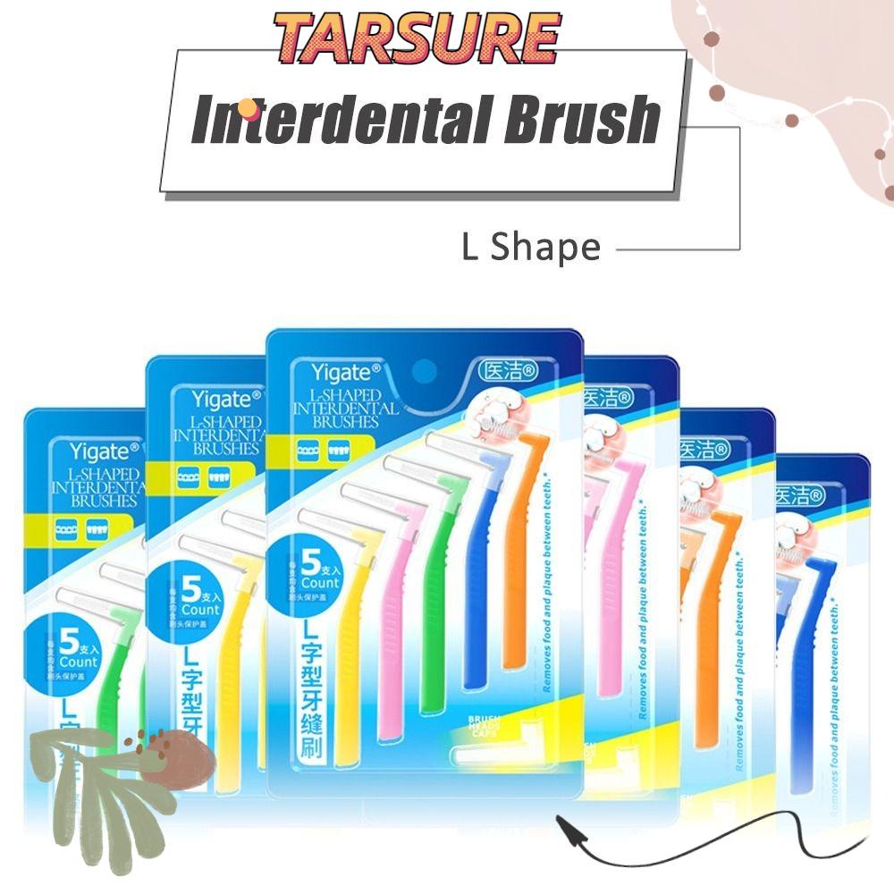 TARSURR 10pcs Interdental Brush, L Shape Brackets Floss, Clean Between