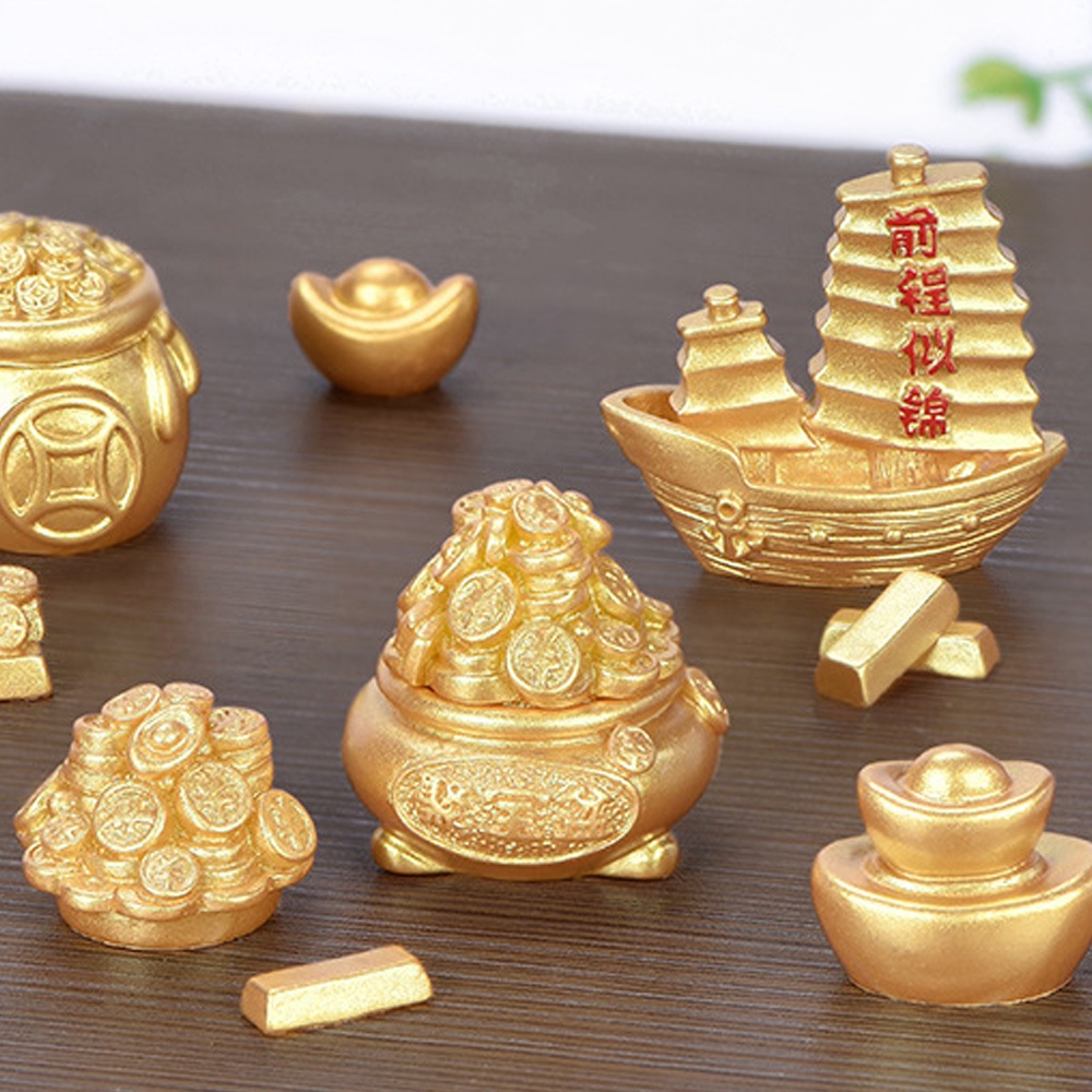 2024 Chinese Dragon Year CNY Ingot Tree Gourd Boat Ornament DIY Mini ...