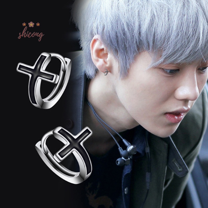 Korean cross earrings shop