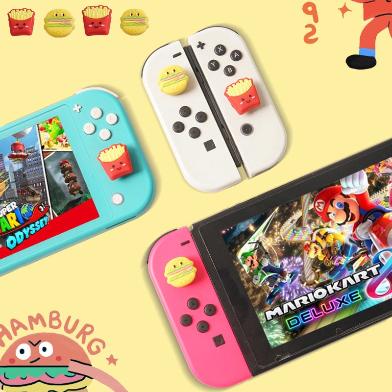 Burger & Chip Thumb Stick Grip Cap Joystick Cover For Nintendo Switch ...