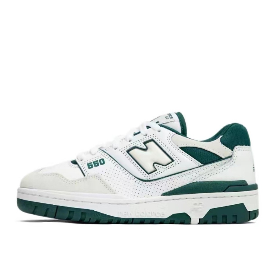 New Balance Nb Durable And Breathable Low Top Retro Basketball Shoe Unisex White Green