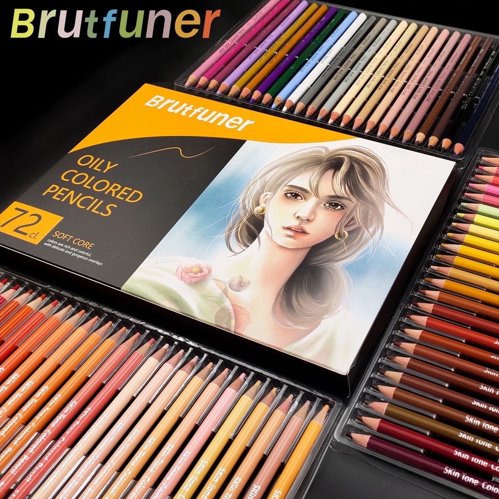 Brutfunercolor pencils of wood skin tone, oil based drawing pencil