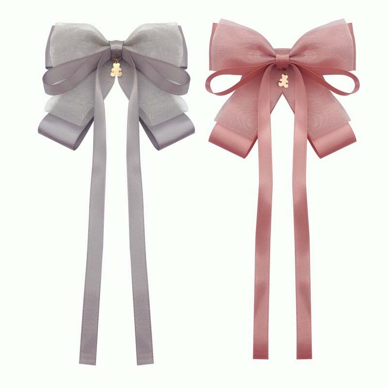 Sweet Long Ribbon Bow Ties with Pins College Style JK Neckties Shirt ...