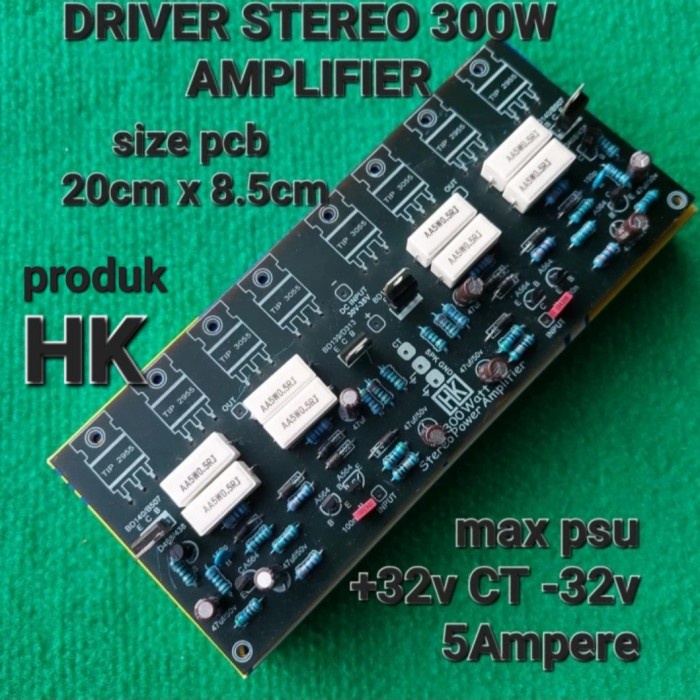 Dms 085 - tr stereo amplifier driver pcb kit 300w- 600w 8 tr platinum