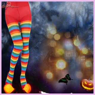 Christmas Candy Cane Colorful Striped Tights Pantyhose Cosplay Costume  Accessory