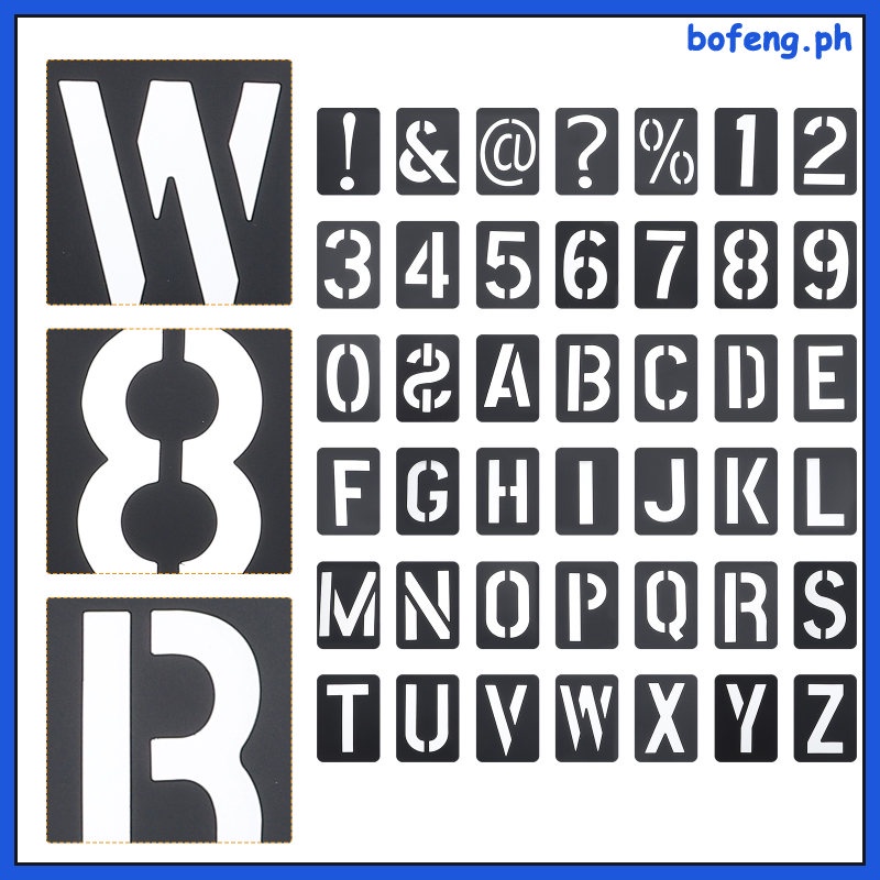 Black Pp Numbers and Letters Symbols Hollow Copy Inkjet Template Wall ...