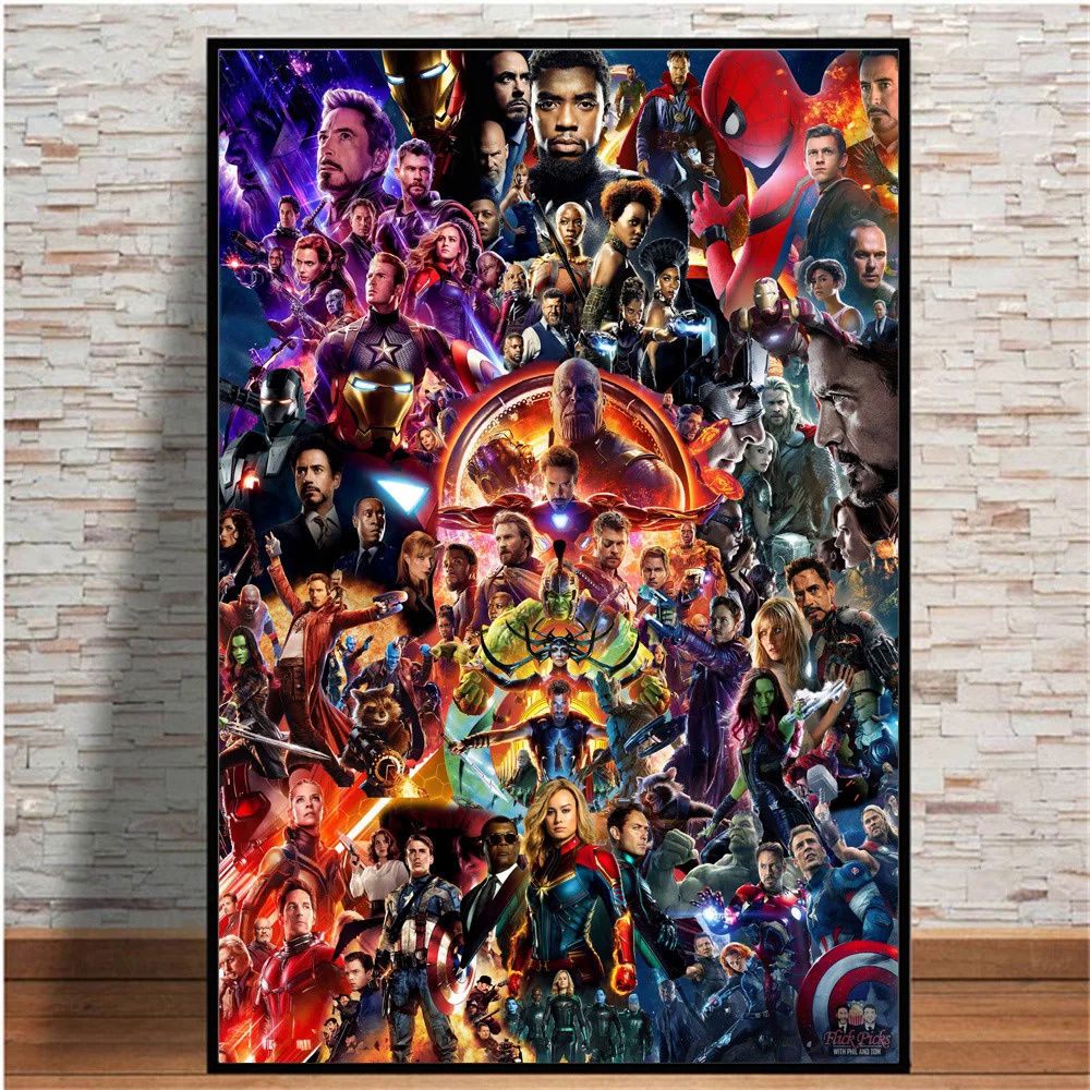 The Avengers Endgame Marvel Movie Canvas Poster On Wall Art Home ...