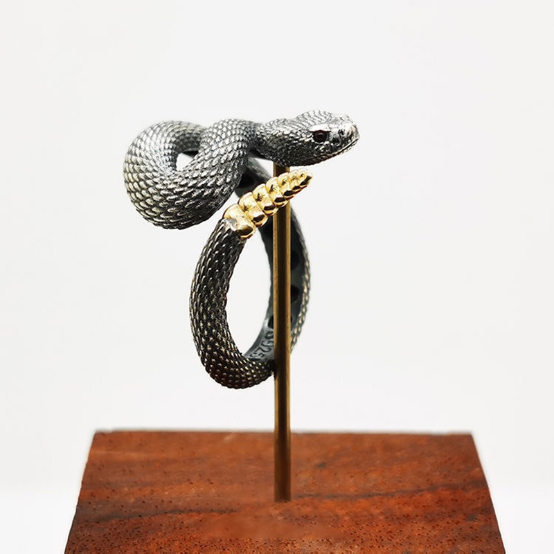 Vintage Rattlesnake Snake Ring for Men Women Jewelry Trend Gothic ...