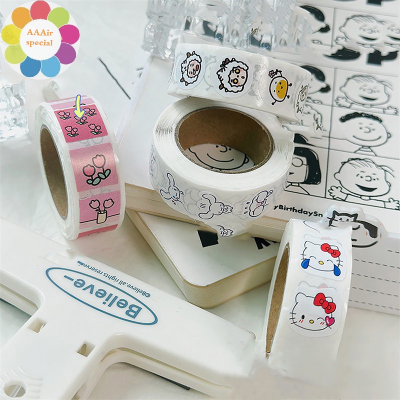 SEMEBY 500Pcs/Roll Stickers Kawaii Hello Kitty Melody Kuromi ...