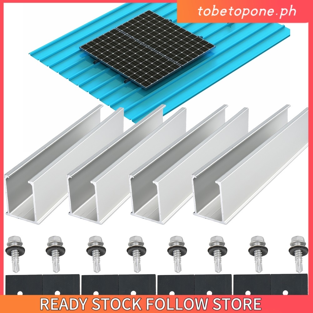 TBTOPONE ️Solar Modules Rail Bracket Trapezoidal Sheet Flat Roof PV ...