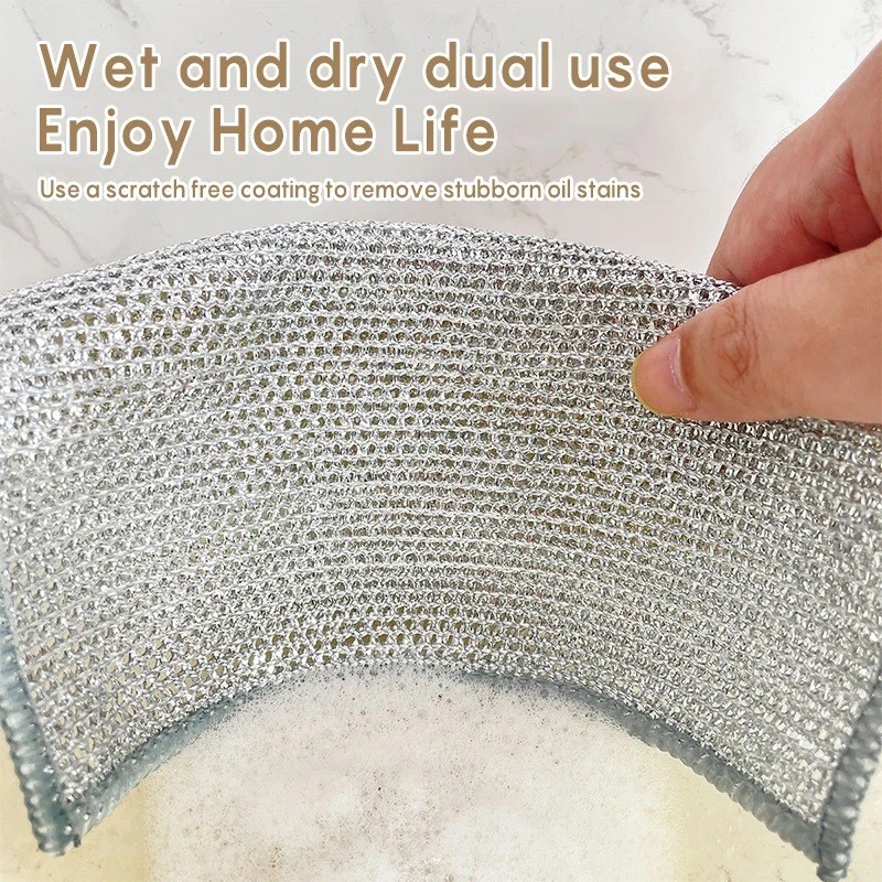 Wire Cleaning Cloth Dishwashing Scrubber Non-Scratch Wire Dishcloth ...