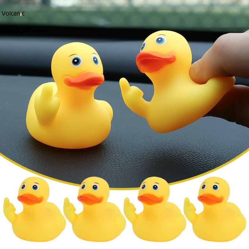 Stylish Funny Mini Middle Finger Gesture Cartoon Yellow Duck Prank Toy ...