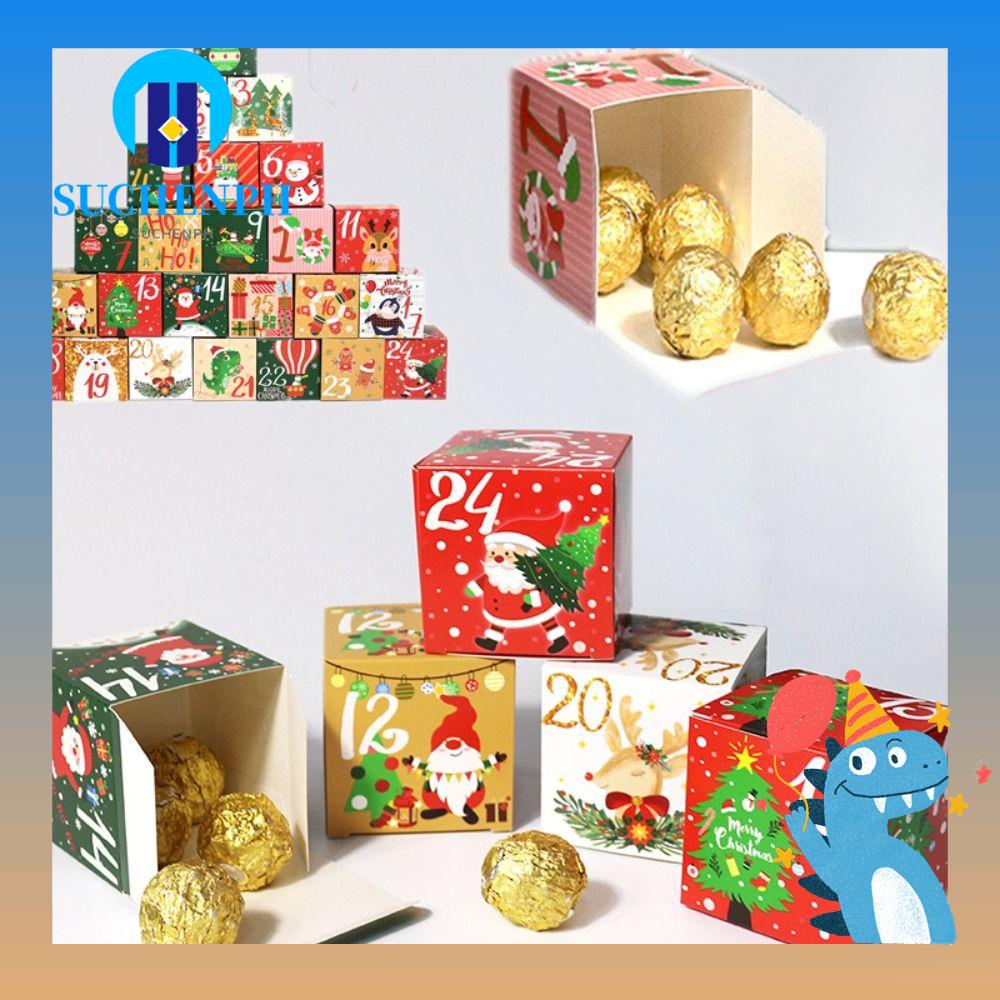 SUCHENPH 24PCS Candy Box, Christmas Advent Calendar 24days Gift Boxes