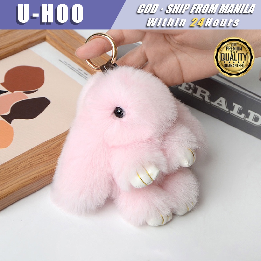 Cute Plush Rabbit Keychain Bunny Pendant Keychain Backpack Ornaments