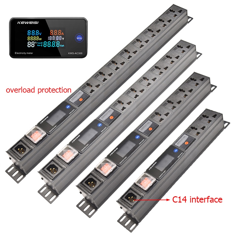 PDU power distribution unit with overload protection, voltage meter ...